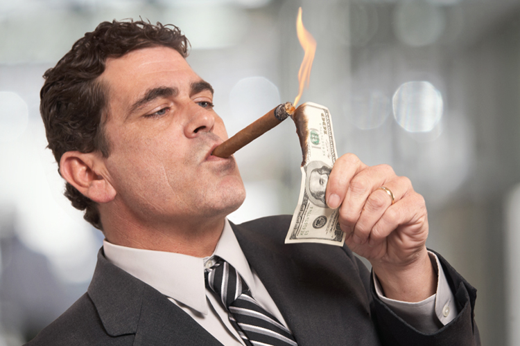 Wealthy man solely caring about the almighty dollar